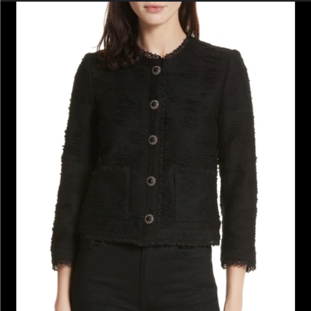 The Kooples lace trim boxy jacket